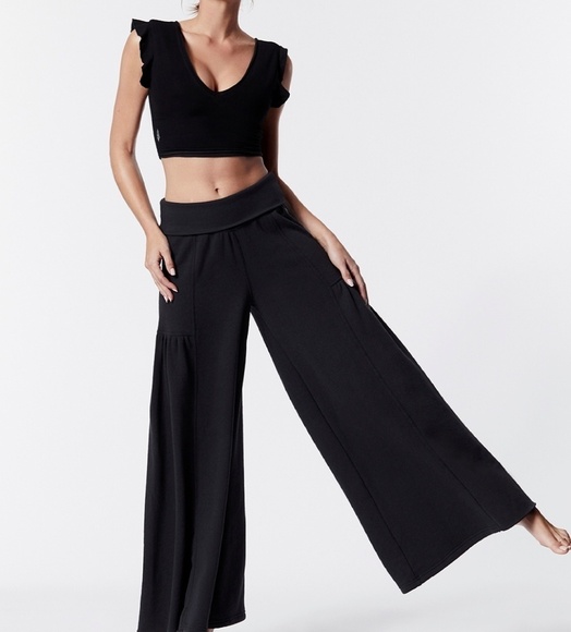 PEOPLE LIKE FRANK BLACK HIGH WAISTED WIDE - Picture 1 of 4